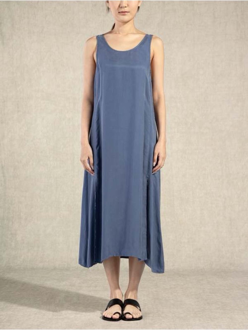 Future Classics Blue Scoop Neck Midi Dress